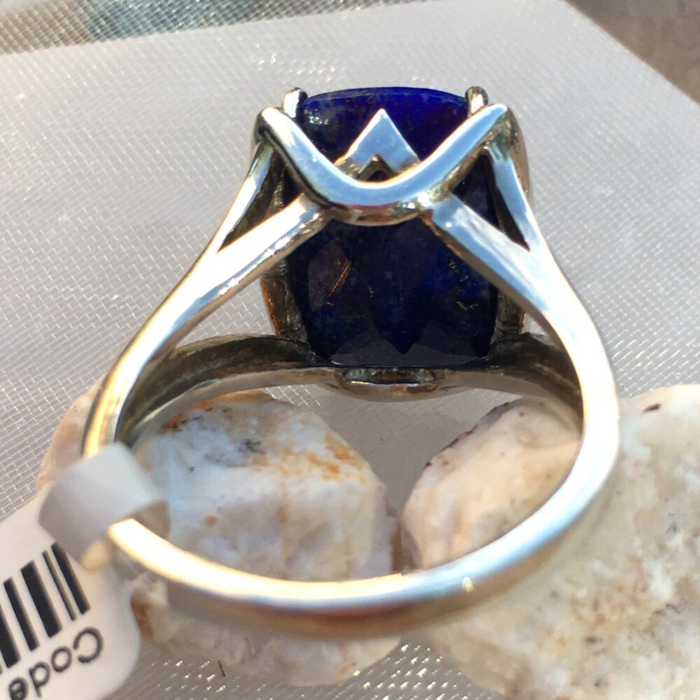 Genuine Lapis Lazuli .925 Sterling Silver Ring Natural Gemstone - Picture 10 of 16